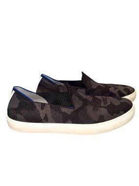 Rothy's The Original Slip On Sneaker Grey Camo Textile Comfort Shoes Women's 9